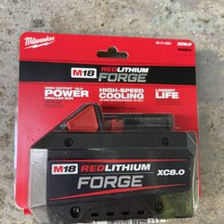 Milwaukee M18 Red Lithium FORGE XC8.0 Battery With Cool Cycle 
