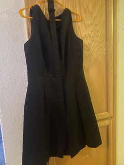 Beautiful Black Short Dress  With Belt Size 10