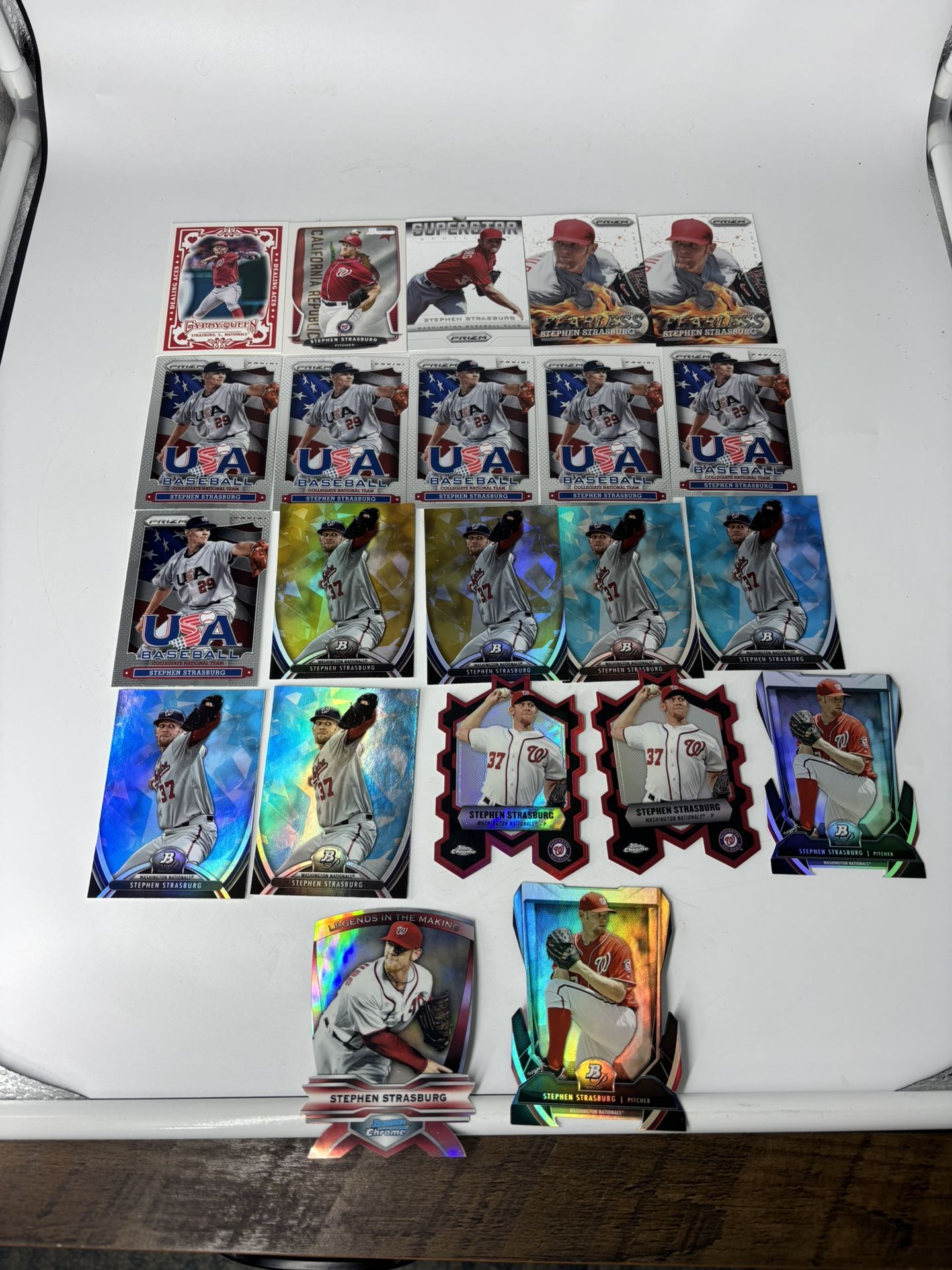 HUGE LOT (22) STEPHEN STRASBURG Baseball Cards Topps Chrome Prizm Nationals