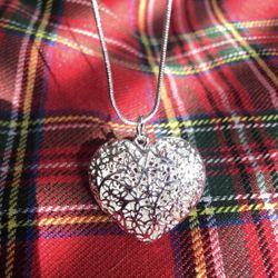 Sterling Silver Heart pendant With 18” Chain 