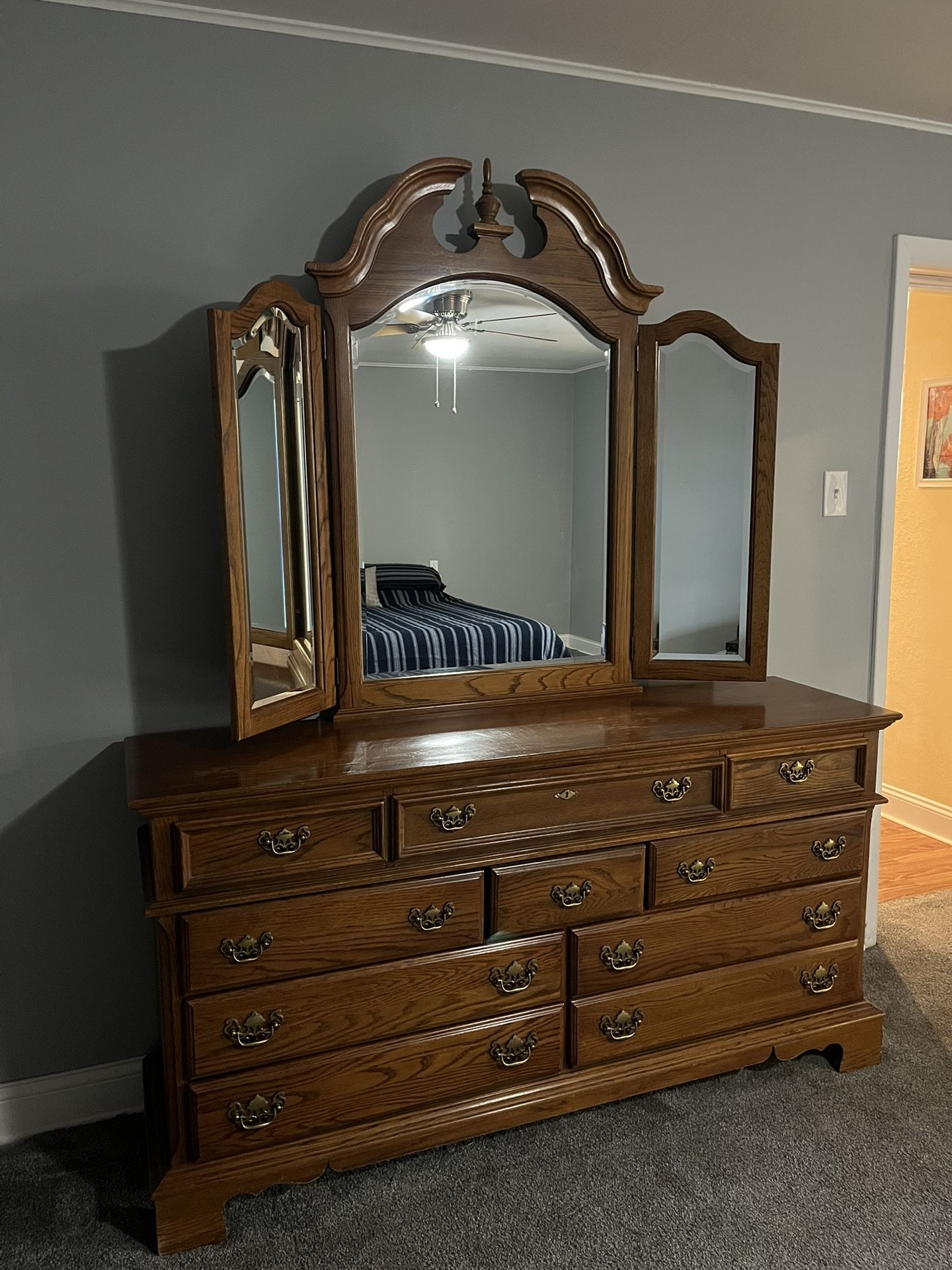 3 Mirror Dresser-solid Wood! 