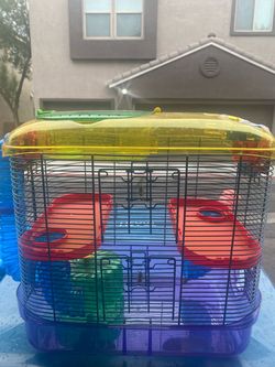 Multi-Level Hamster Cage with Accessories