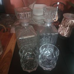 Whiskey Decanters and glasses