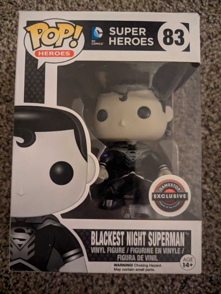 Funko Pop! DC Super Heroes Blackest Night Superman #83 Gamestop Exclusive - New 