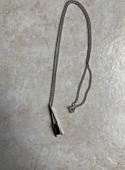 Vintage Avon Faux Green Gemstone  ‘A’ Necklace