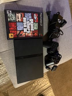 Ps2 slim whith 2 games grand theft auto 3 and kessen