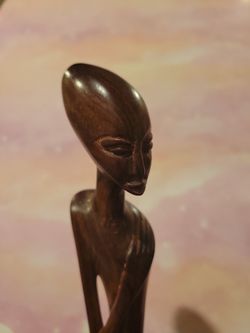 Hand Carved Wooden Sculpture Tribal Folkart 10" Figure A7