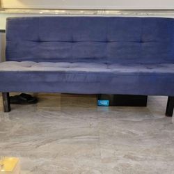 BLUE MICROFIBER FUTON/BED