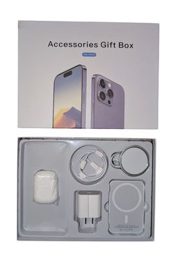 Apple Accessories Mag Safe Battery Pack, Ear Buds, Mag Safe Charger Cable, Charger Block And USB C Cable