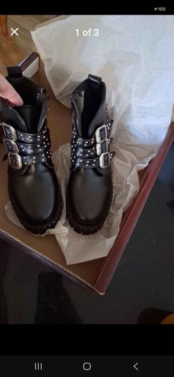 Bnib victorio firenze black studed boot