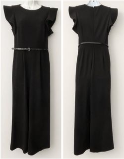 Calvin Klein black flutter sleeve wide leg jumpsuit - size 8