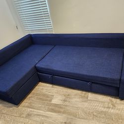 Ikea L shaped Couch Blue Pull Out Bed Futon