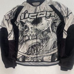 Icon Hooligan 2 Etched 2009 Padded Motorcycle Jacket Sz XL