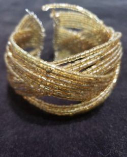 Beaded Amber Color Bracelet