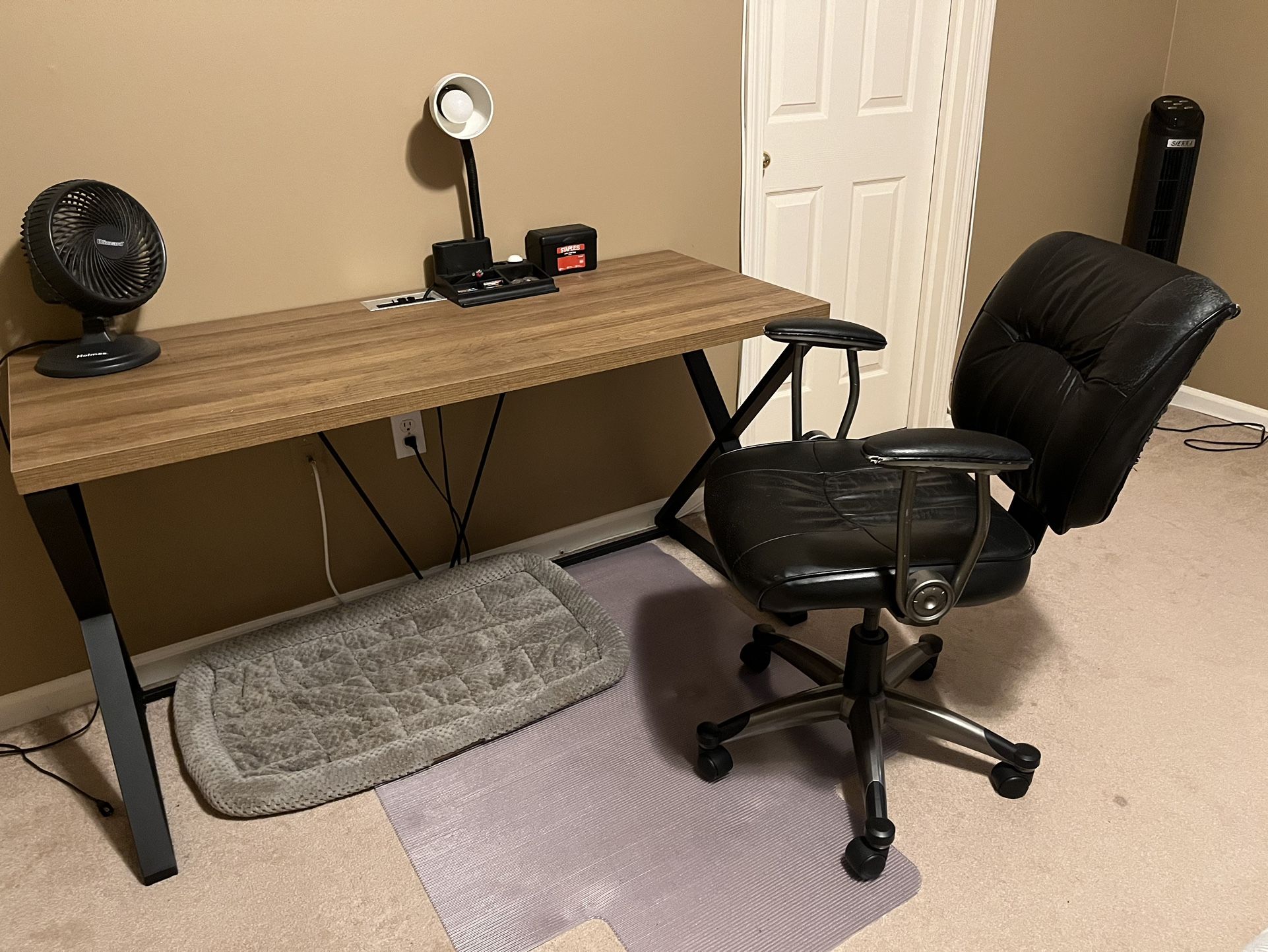 Desk, Desk chair, Desk Lamp