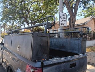 Truck rack with tool boxes