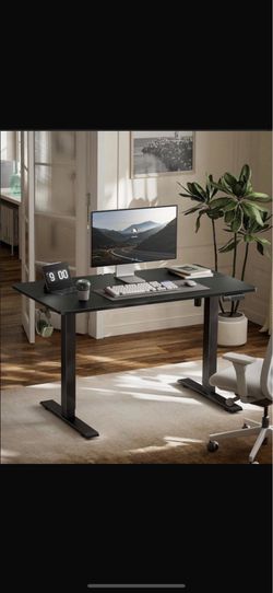 55’’ Electric Standing Desk, Adjustable Height Stand up Desk, 55 x 24 Inches Sit Stand Home Office Desk, Computer Desk, Black