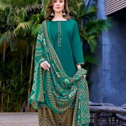 Indian Pakistani Tradition Designer Shalwar Kameez Embroidery Cotton