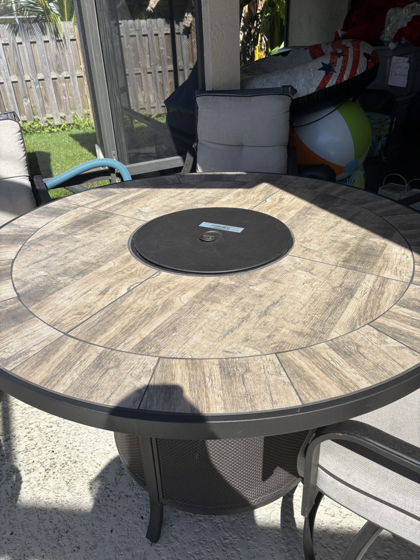 High Top Patio Table And Six Chairs
