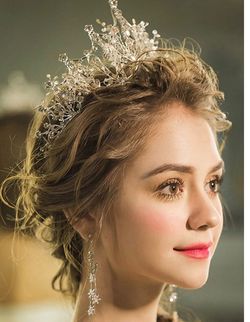 Silver Crystal Bridal Crown Tiara