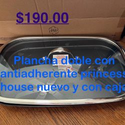 Plancha Doble Con Antiadherente 👉 princess house todo nuevo y con caja 📦