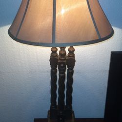 Vintage Wooden Twist Screw Lamp 8" X 39"