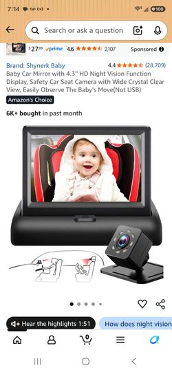Rear Facing Car Seat Monitor
