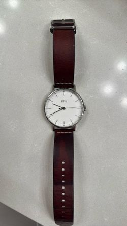 Vestal Watch - White/Silver & Brown Leather 
