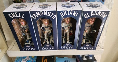 LA Dodgers 2025 World Champions Starters Bobblehead Series Set of 4