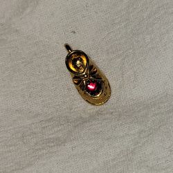 vintage songs baby bootie red birthstone charm pendant