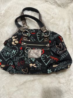 Coach Poppy Graffiti Print Canvas Handbag