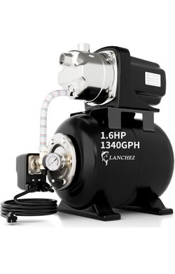 1.6HP Shallow Well Garden Pump, Stainless Steel Irrigation Pump