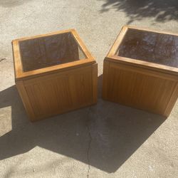 Two Glass Top End Tables