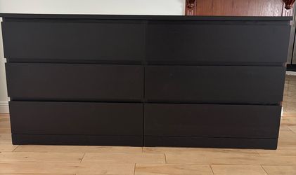 IKEA 6 Drawer Dresser, Black