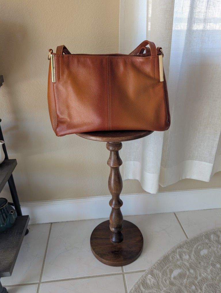 Genuine Leather Tote Bag Purse With Gold Hardware 