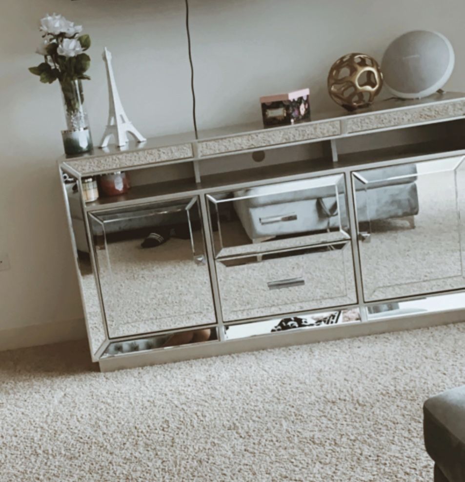 Mirrored Entertainment Console