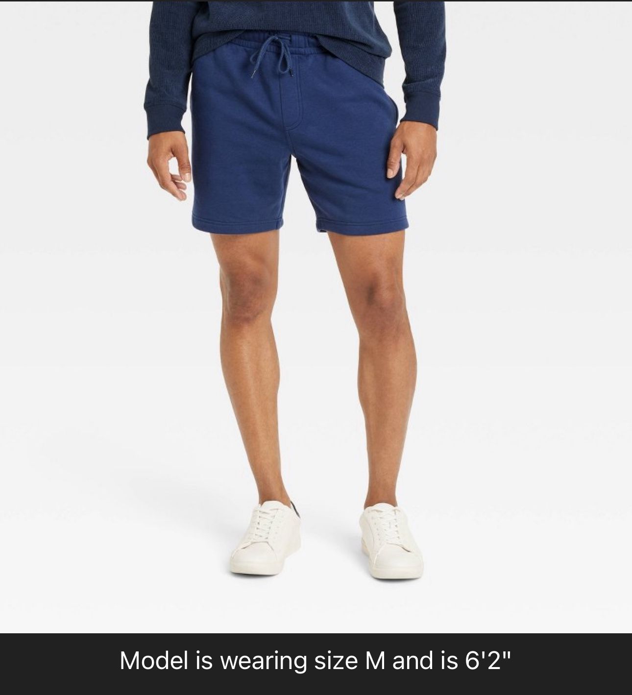 Men's Every Wear 7" Ultra Soft Fleece Pull-On Shorts - Goodfellow & Co™ Blue S: Cotton Blend