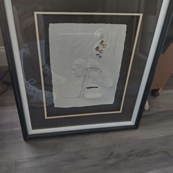 BEAUTIFUL FRAMED CAST PAPER ART SIGNED AND NUMBERED # 236 / 500 ART. L= 27 INCHES / W = 23 INCHES.