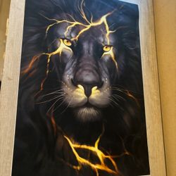 🦁 Lightning Lion Wall Poster – Powerful Artwork – $10