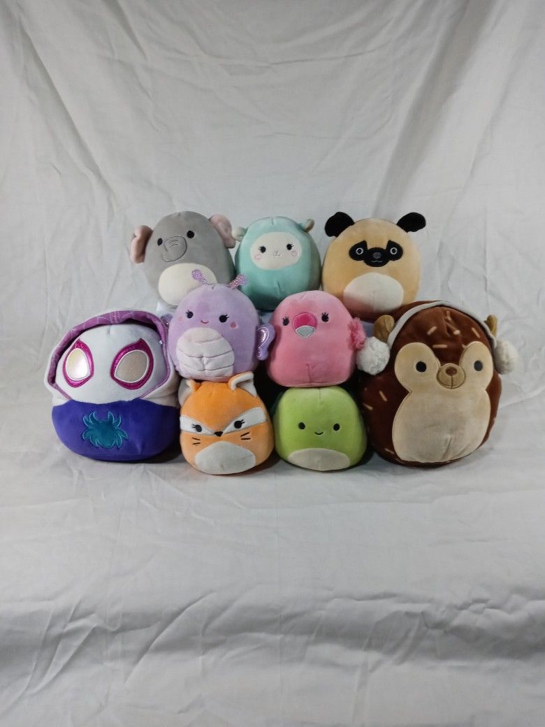 Lot 9 Cute/ Adorable Soft 2018 - 2019 Squishmallow Animal Plushies *Plush Bundle