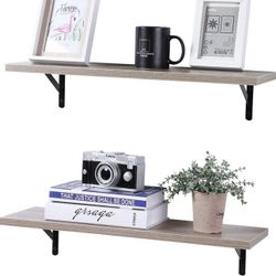 16x 6in Floating Shelves, Set of 2, Wall Mounted