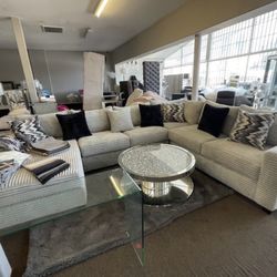 Brand New Comfy Plush Corduroy Sectional Set 