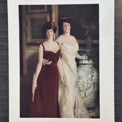 Artist John Singer Sargent Print THE MISSES WERTHEIMER Fine Art Original Vintage 1900’s Antique London England Printed Collectible PAINTER Painting