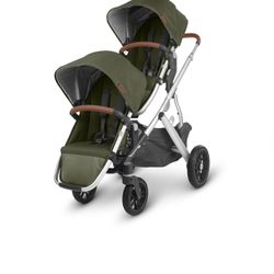Uppababy vista V2 double stroller in Hazel (olive green)