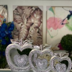 Apples Silver / Home Decor / 3 Pieces Apples / Home Kitchen / Table