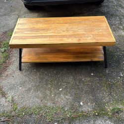 Rustic Wood & Iron Coffee Table 