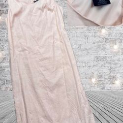 Samantha Rose Pink Linen Dress Midi Size 16 Women’s Sleeveless Lined Summer