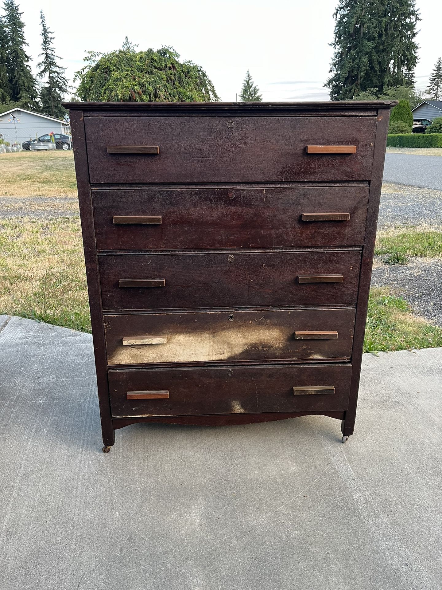 Antique Dresser Project On Rolling Casters