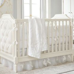 Pottery Barn Blythe Upholstered Antique White Baby Crib