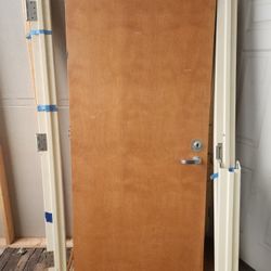 Commercial steel door with frame and hardware 36x84